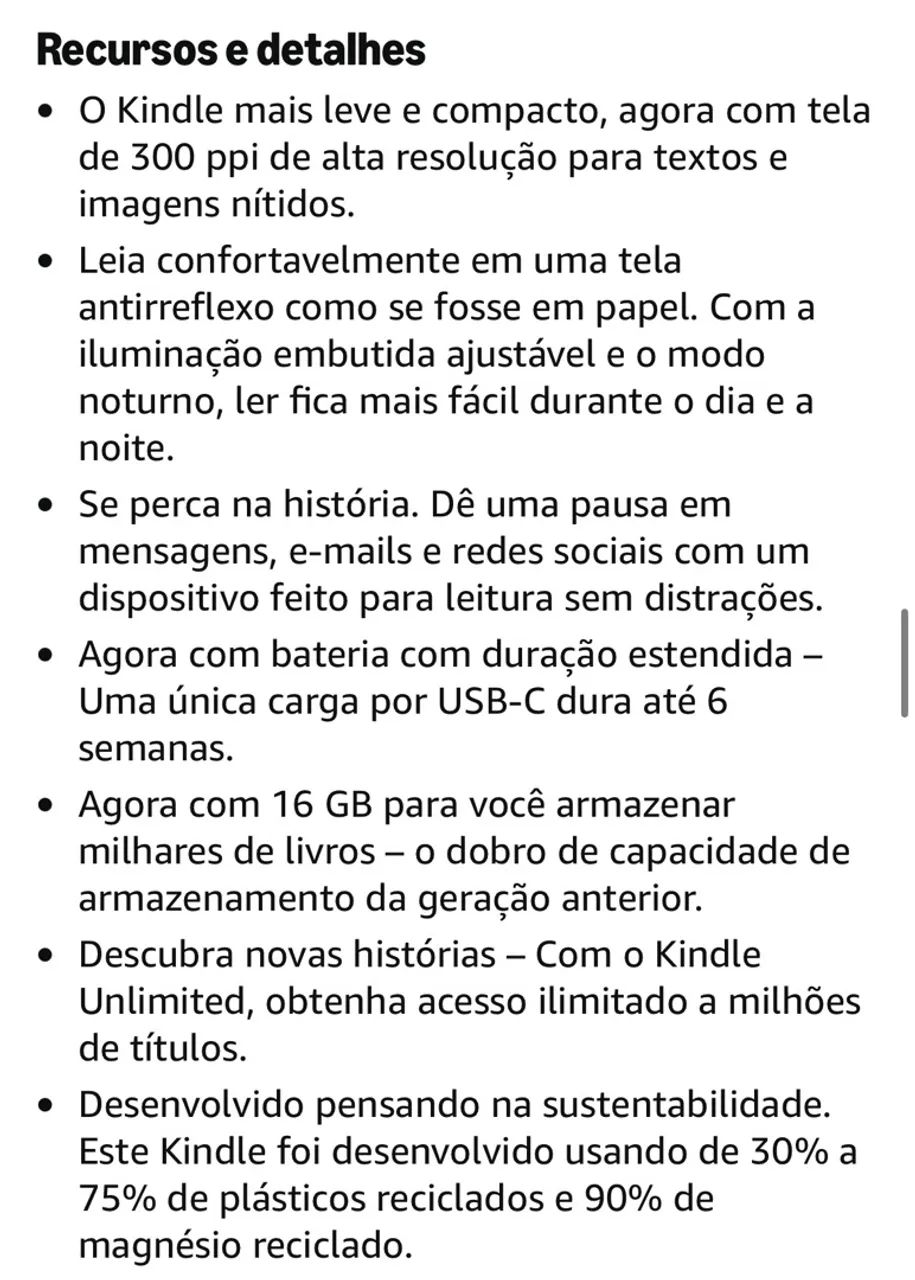 Kindle 11ª geração  - Foto 5