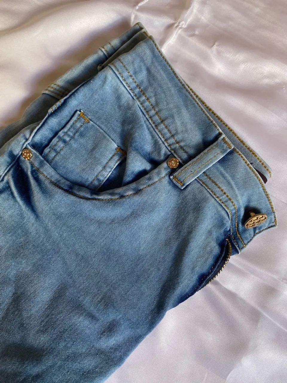 Short jeans azul claro - Foto 3