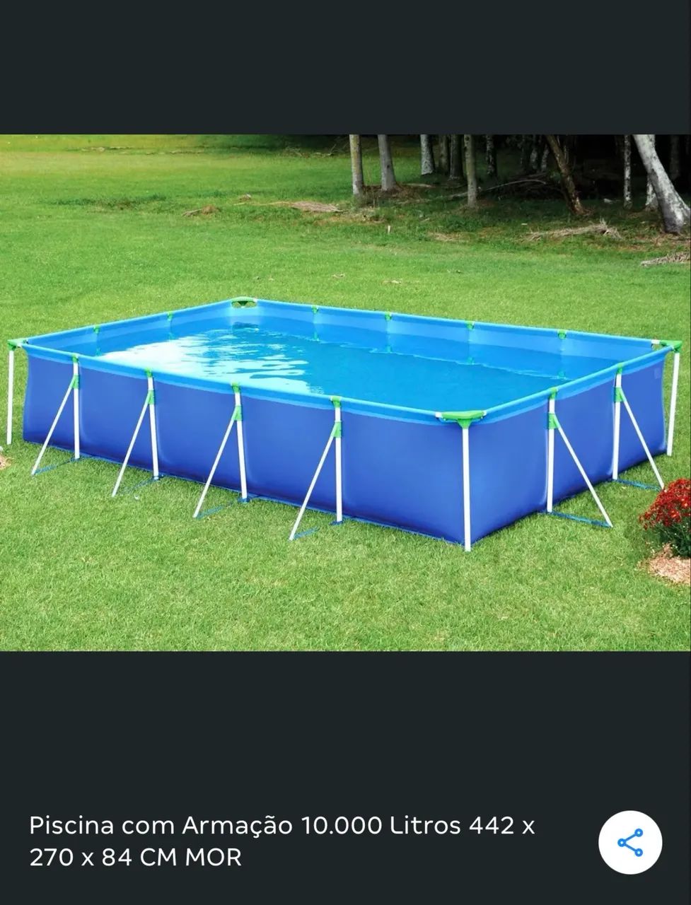 Piscina com armação 10mil litros 
