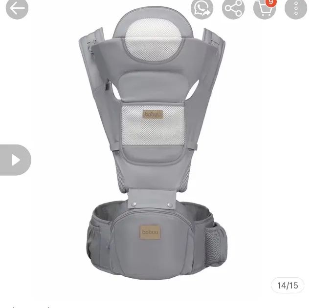 Canguru ergonômico cinza 