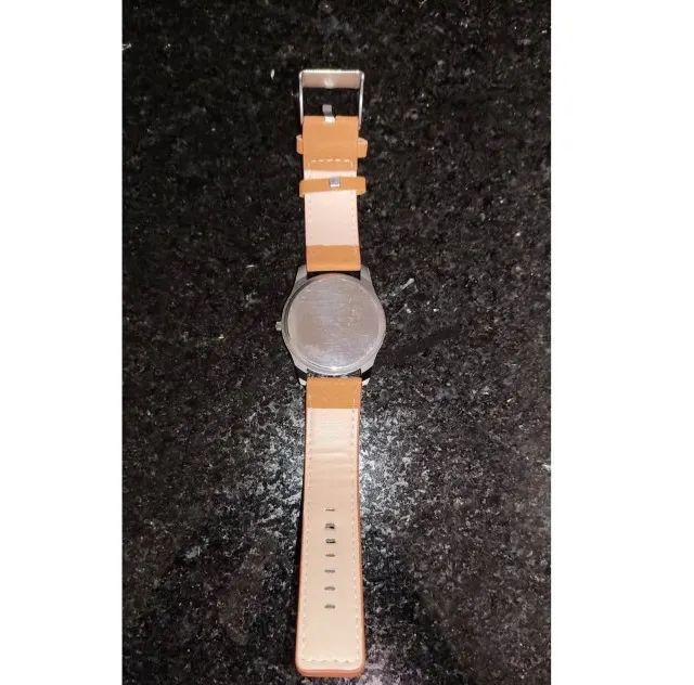 Relógio de pulso analógico masculino - Pulseira em couro e Quartzo - Dance Jockey - Foto 3