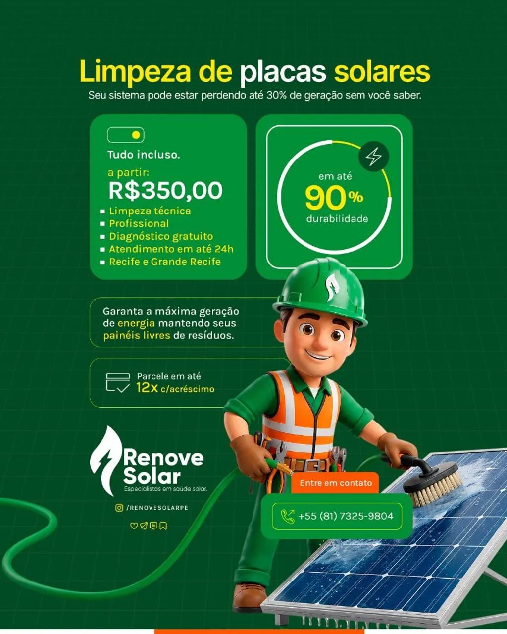 ? Limpeza de Placas Solares - Recife e Grande Recife