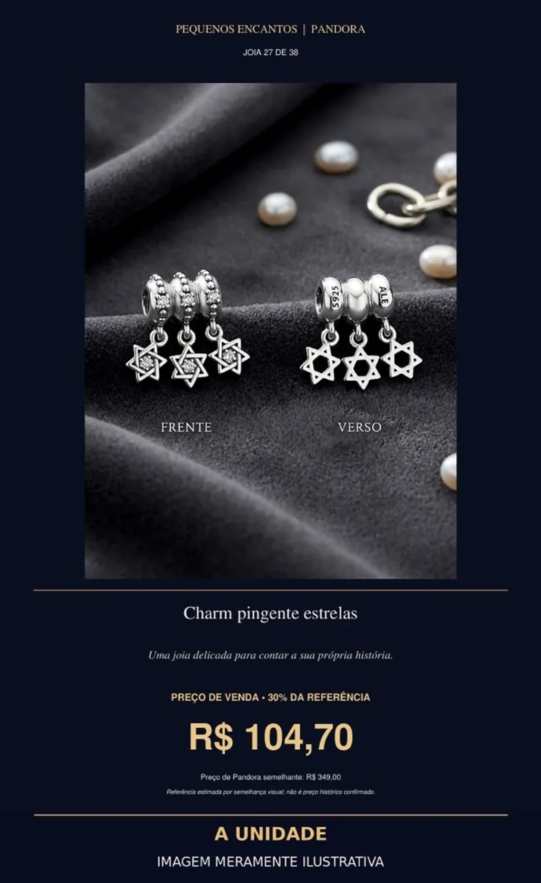 Charm pingente estrelas