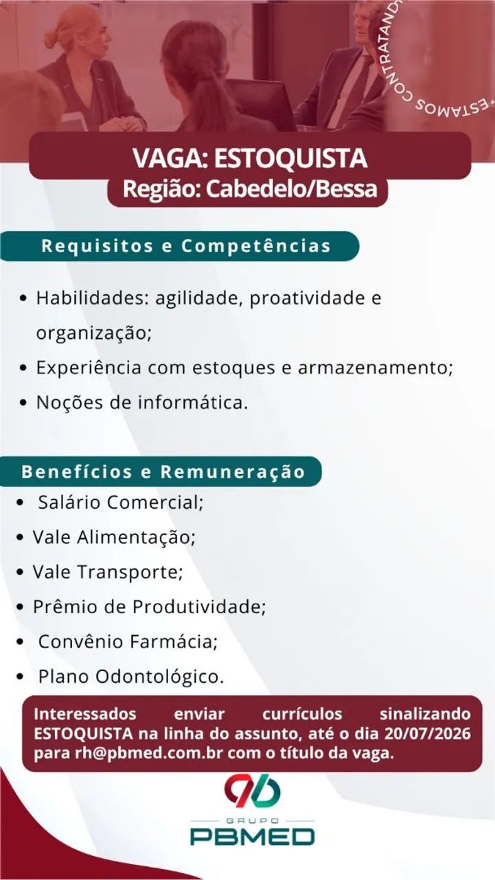 Vagas para estoquista