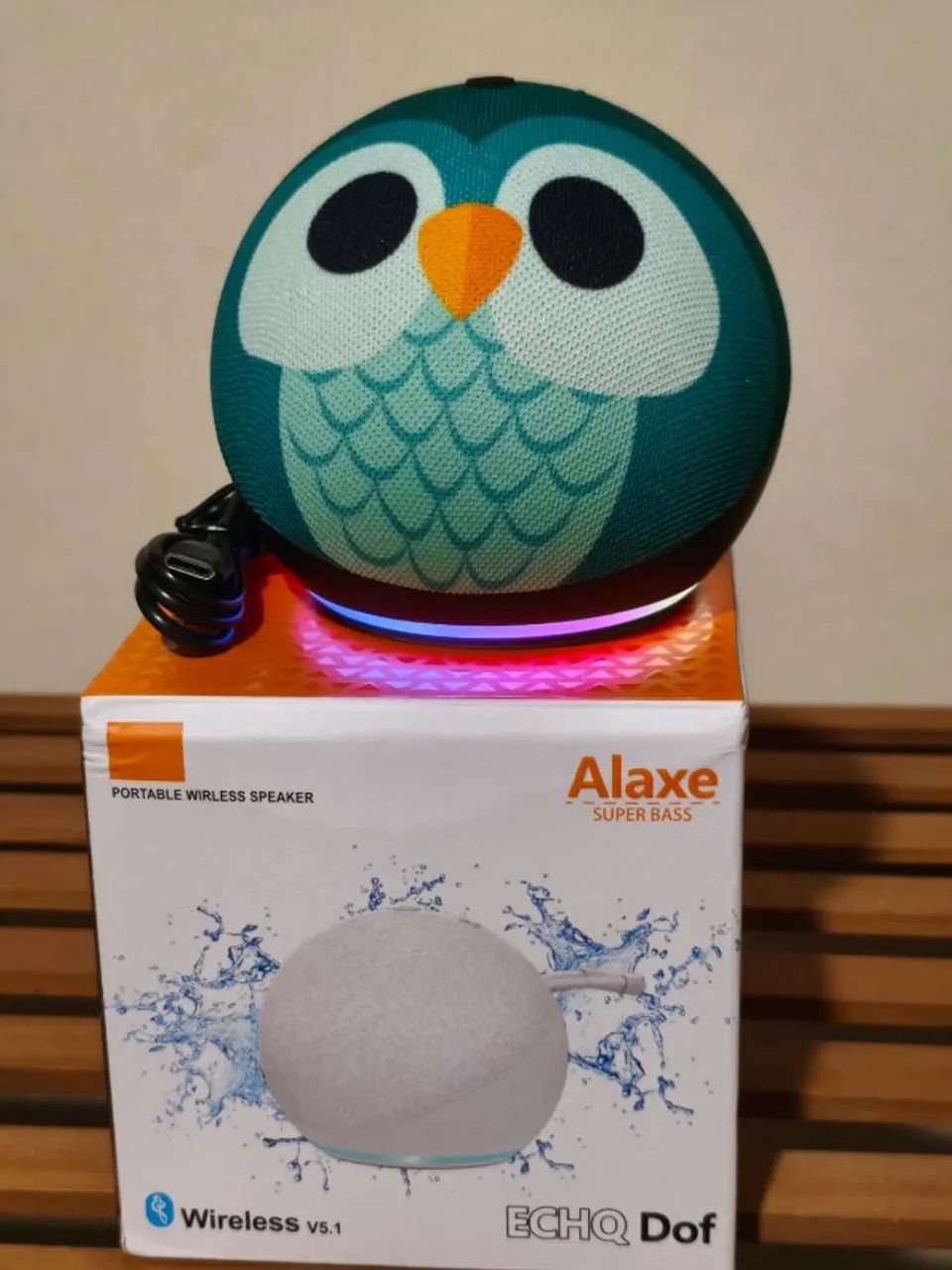Caixa de Som Bluetooth ALAXE Echo Dot 5W com LED - Foto 2