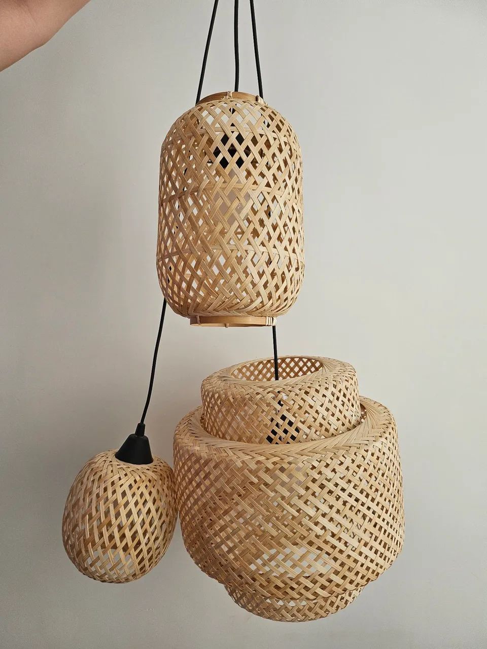 Kit Trio de Luminárias Pendentes em Bambu (Com Lâmpadas Inclusas) - Foto 3
