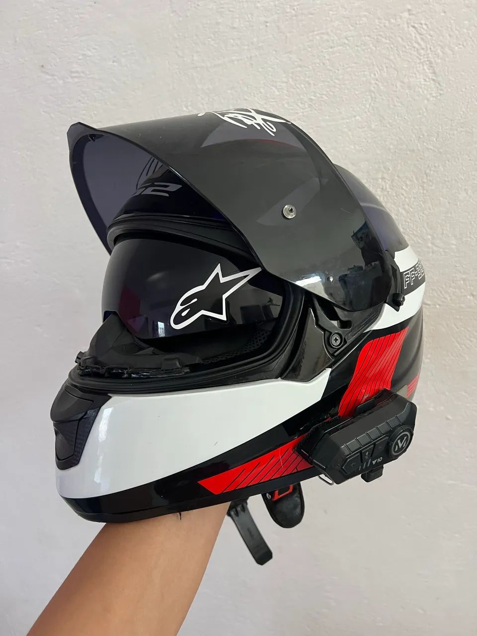 Capacete Ls2 c/ óculos interno 