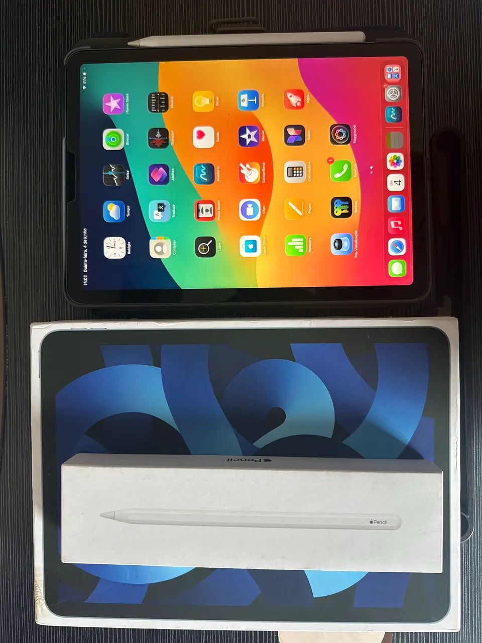 iPad Air M1 + Apple Pencil 2 + Caixa + Case + Película | Impecável - Foto 3