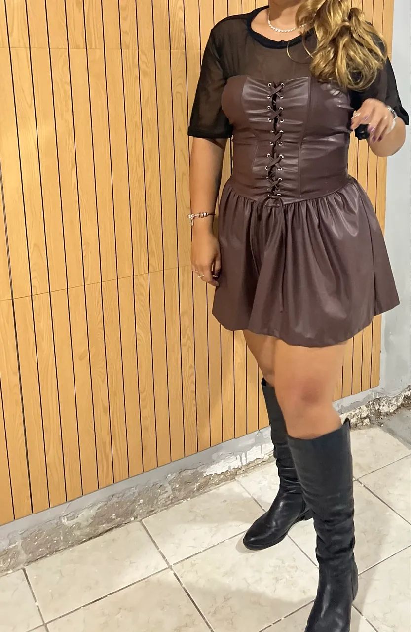 Vestido couro 