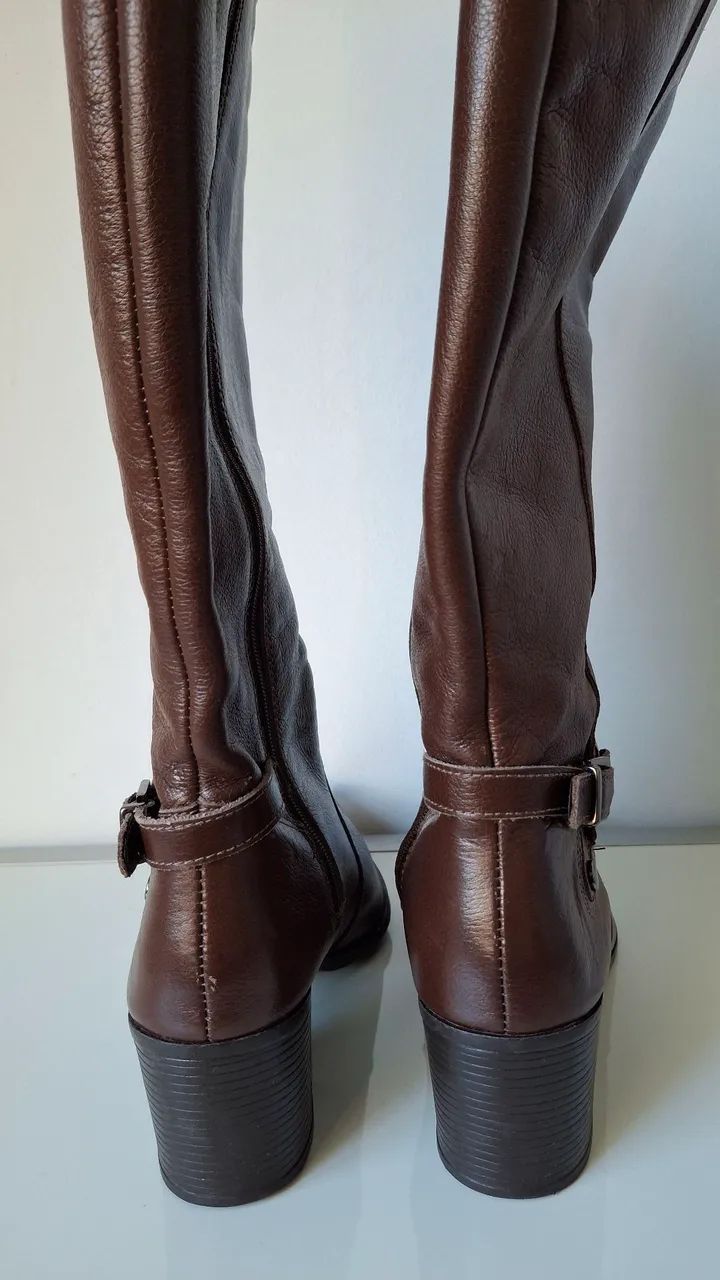 Bota em couro marrom Belluno  - Foto 4
