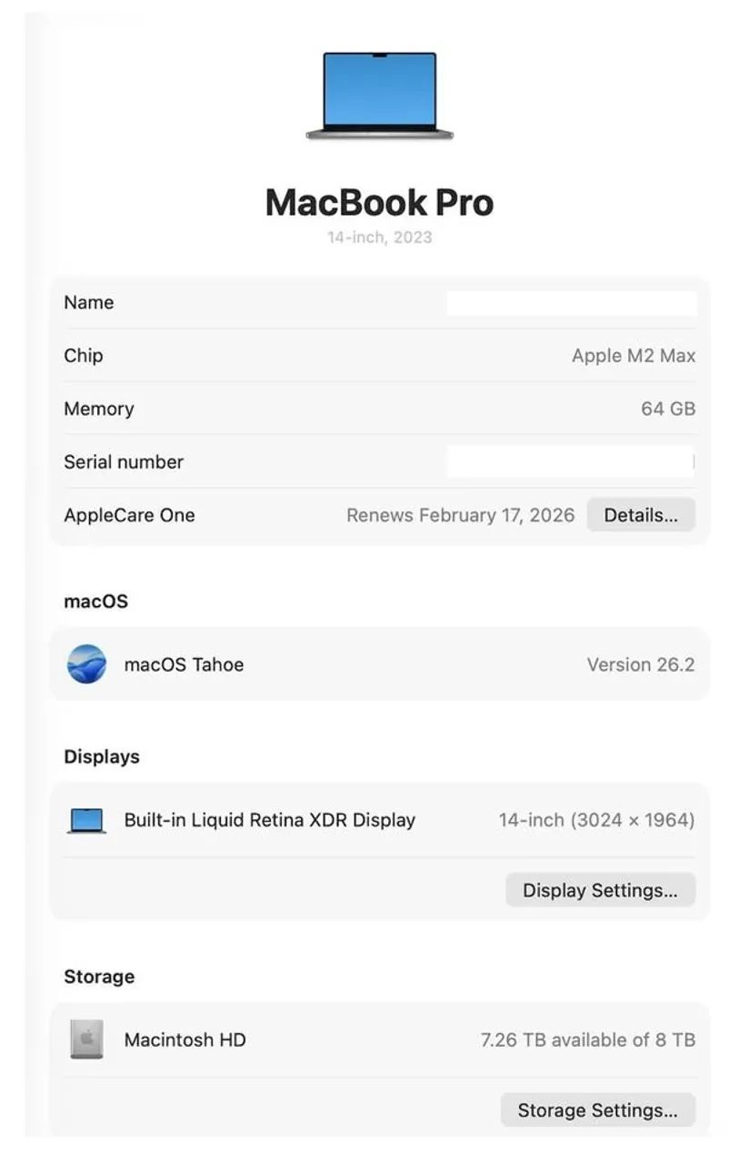 MacBook Pro M2 Max 16" (64GB RAM, 8TB SSD) - AppleCare+ | Apenas 22 Ciclos - Foto 3