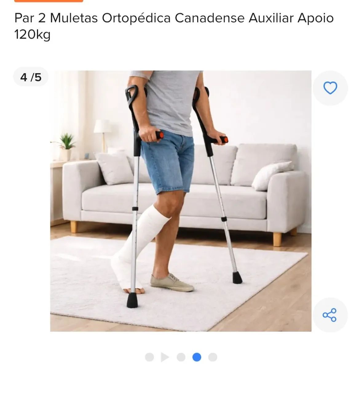 Par de Muletas Ajustáveis  - Foto 3