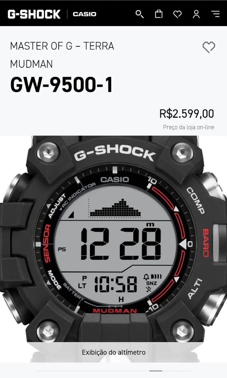 RELÓGIO CASIO G SHOCK MUDMAN CARBON CORE GUARD ORIGINAL  - Foto 4