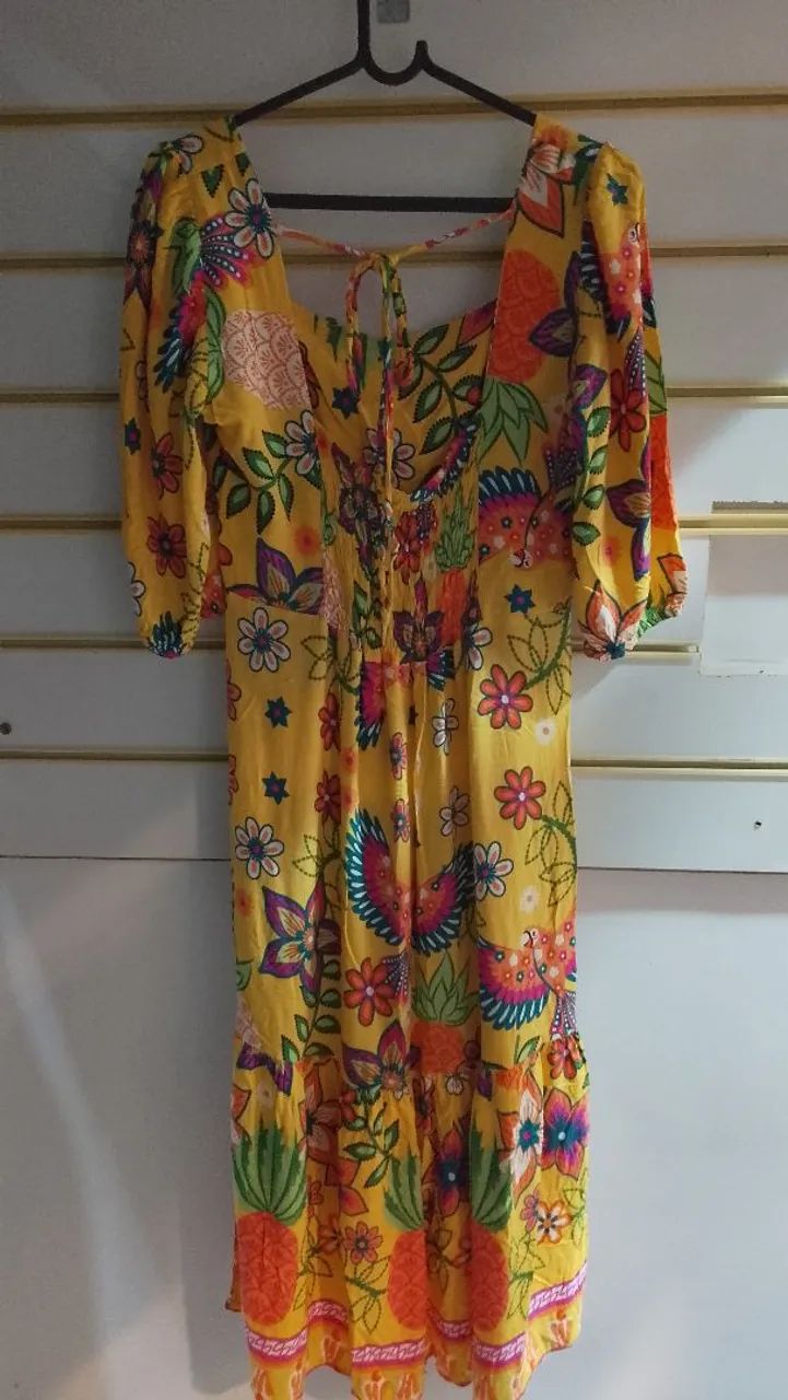 Vestido longo estampado 