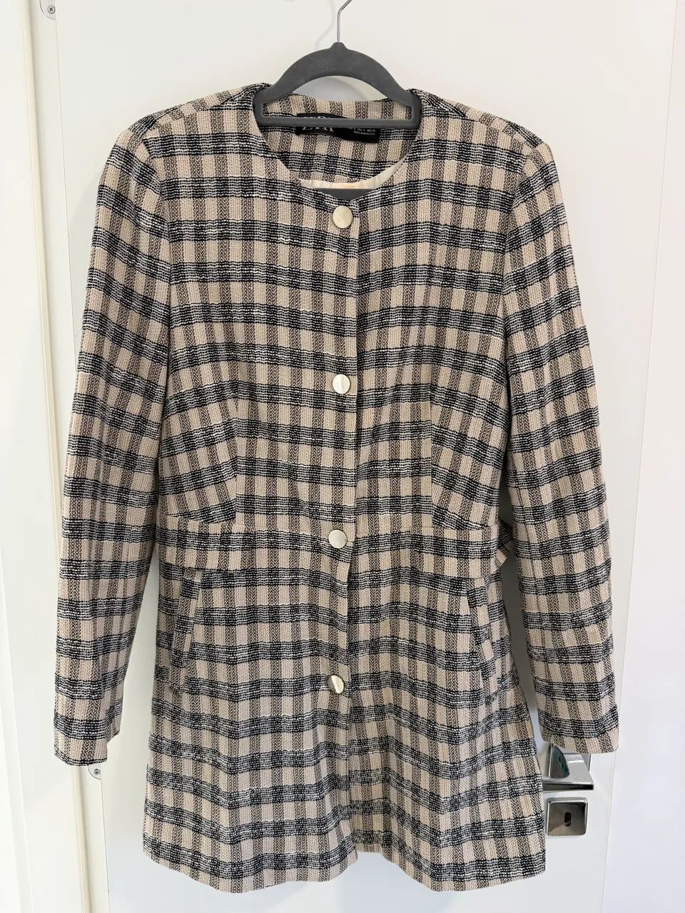Blazer xadrez comprido - Zara 