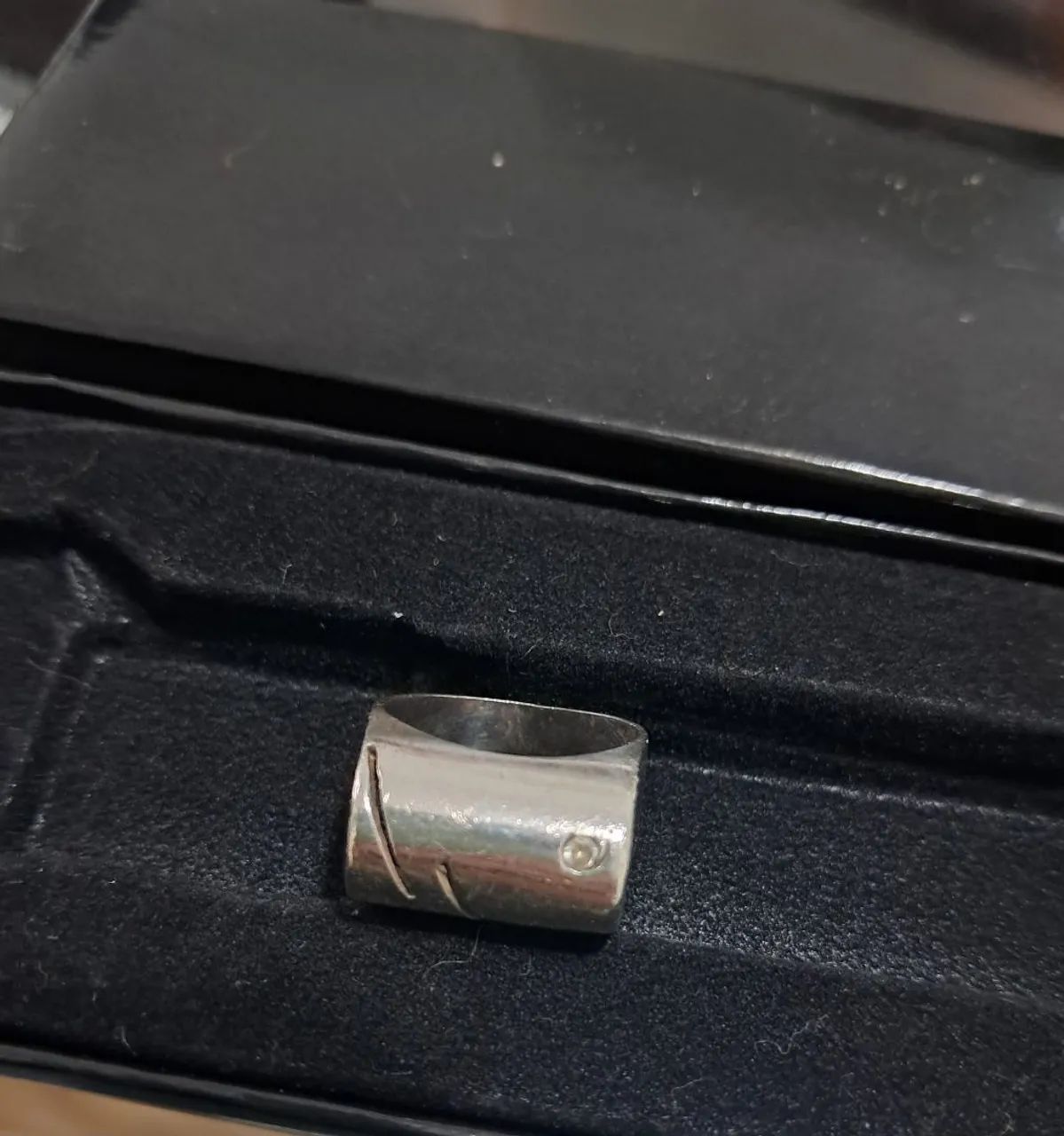 Anel de prata com zirconia