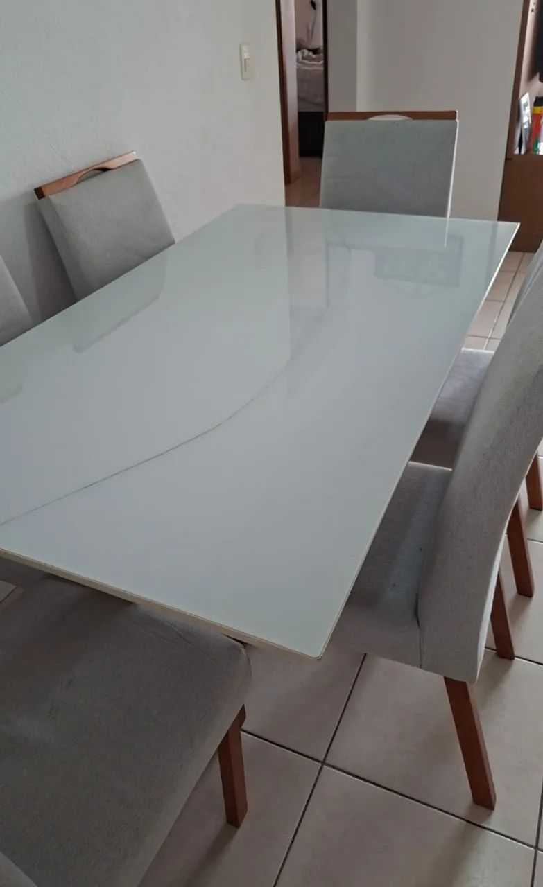 mesa de jantar retangular com seis cadeiras - Foto 2