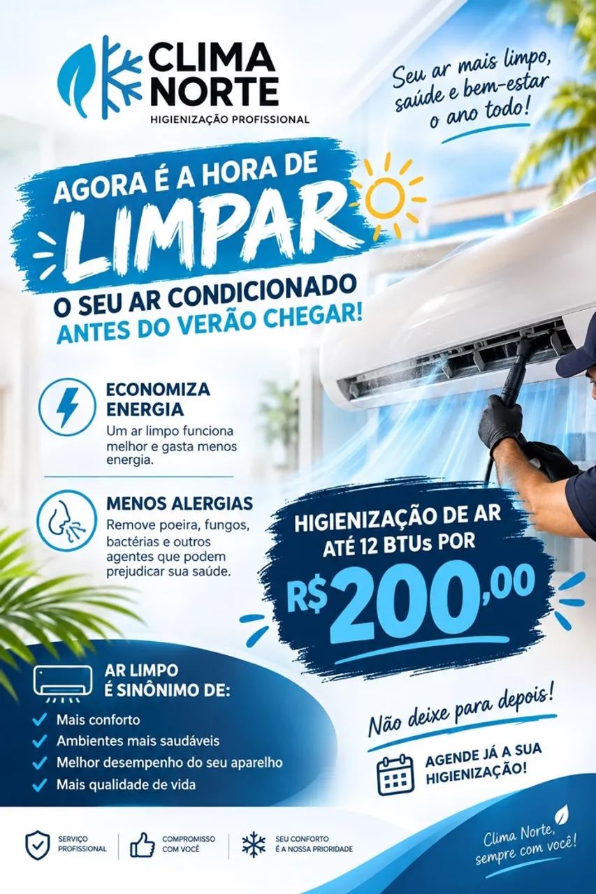 LIMPEZA AR CONDICIONADO 200 reais 