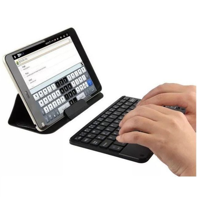 Mini Teclado Bluetooth Sem fio Para Celular iPhone Tablet iPad - Preto - Foto 2
