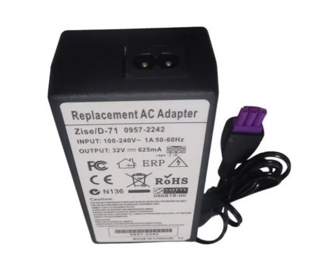 Fonte Para Impressora Hp 32v 625ma Bivolt Plug Roxo - Foto 4