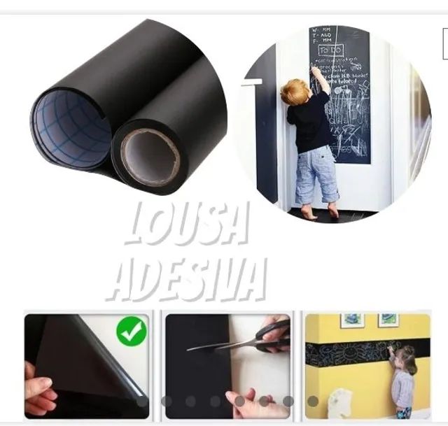 Adesivo Lousa Preto Papel De Parede Fosco 45 cm x 2 Metros