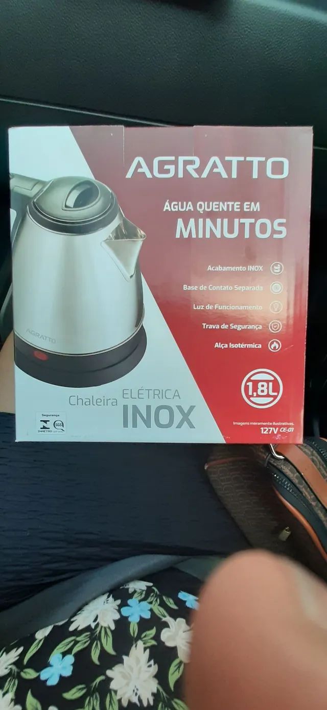 Chaleira Elétrica Inox 1,8L Agratto 127v