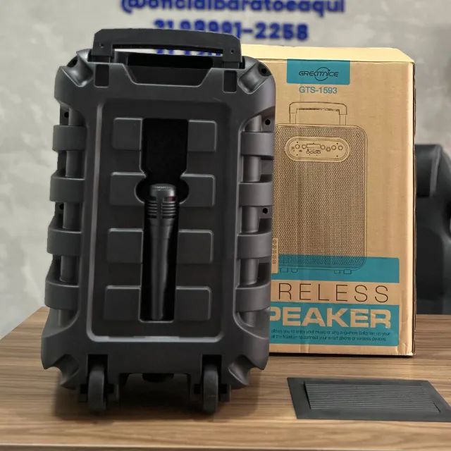 Caixa De Som Portátil Potente Gts-1593 Grecitnice  - Foto 3