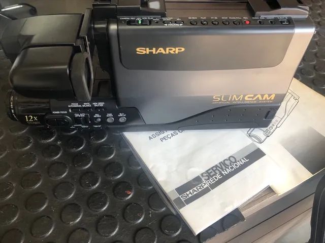 Filmadora antiga de época sharp com maleta - Foto 4