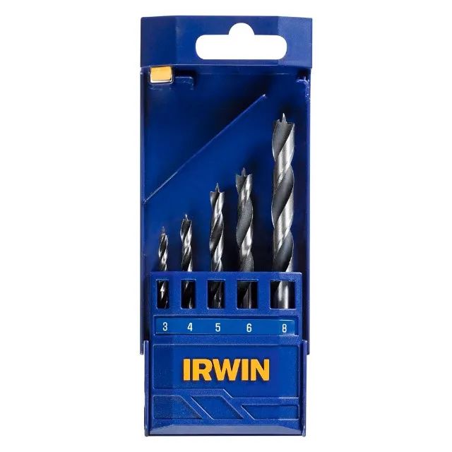 Jogo de Brocas 3 Pontas para Madeira 3 a 8mm 5 Peças Irwin 1865316 - Foto 4