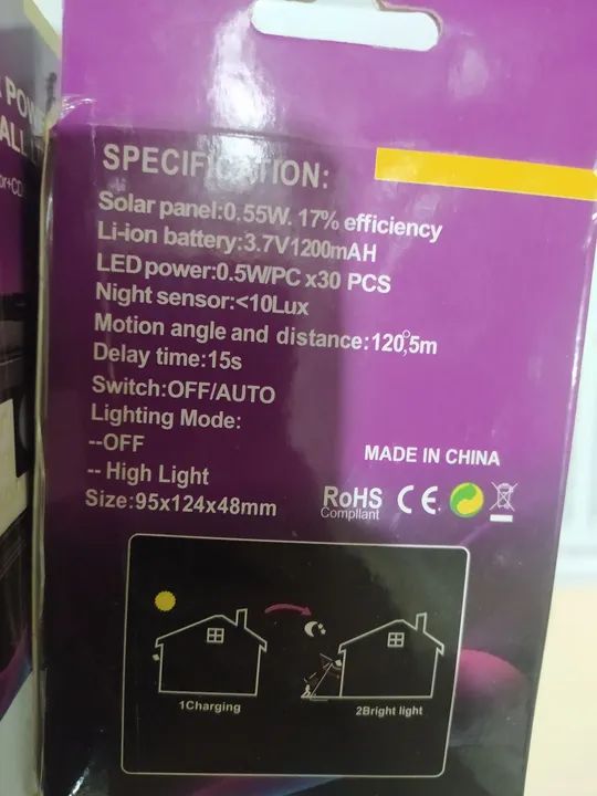 Luminária Solar Led com sensor  - Foto 2