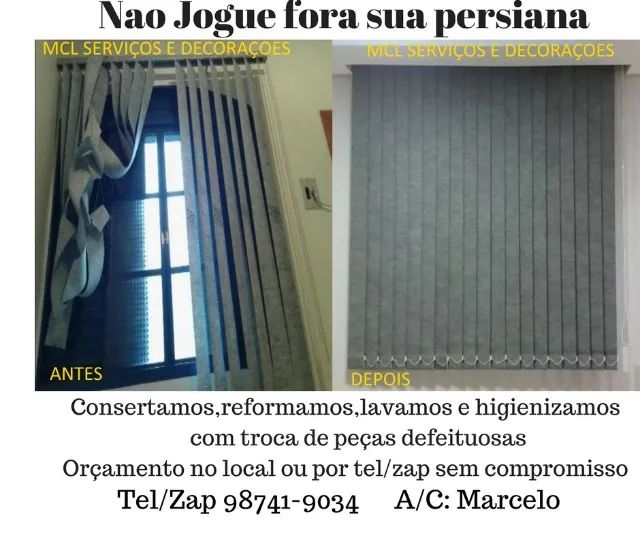 CONSERTO E MANUTENÇÃO DE PERSIANAS & CORTINAS