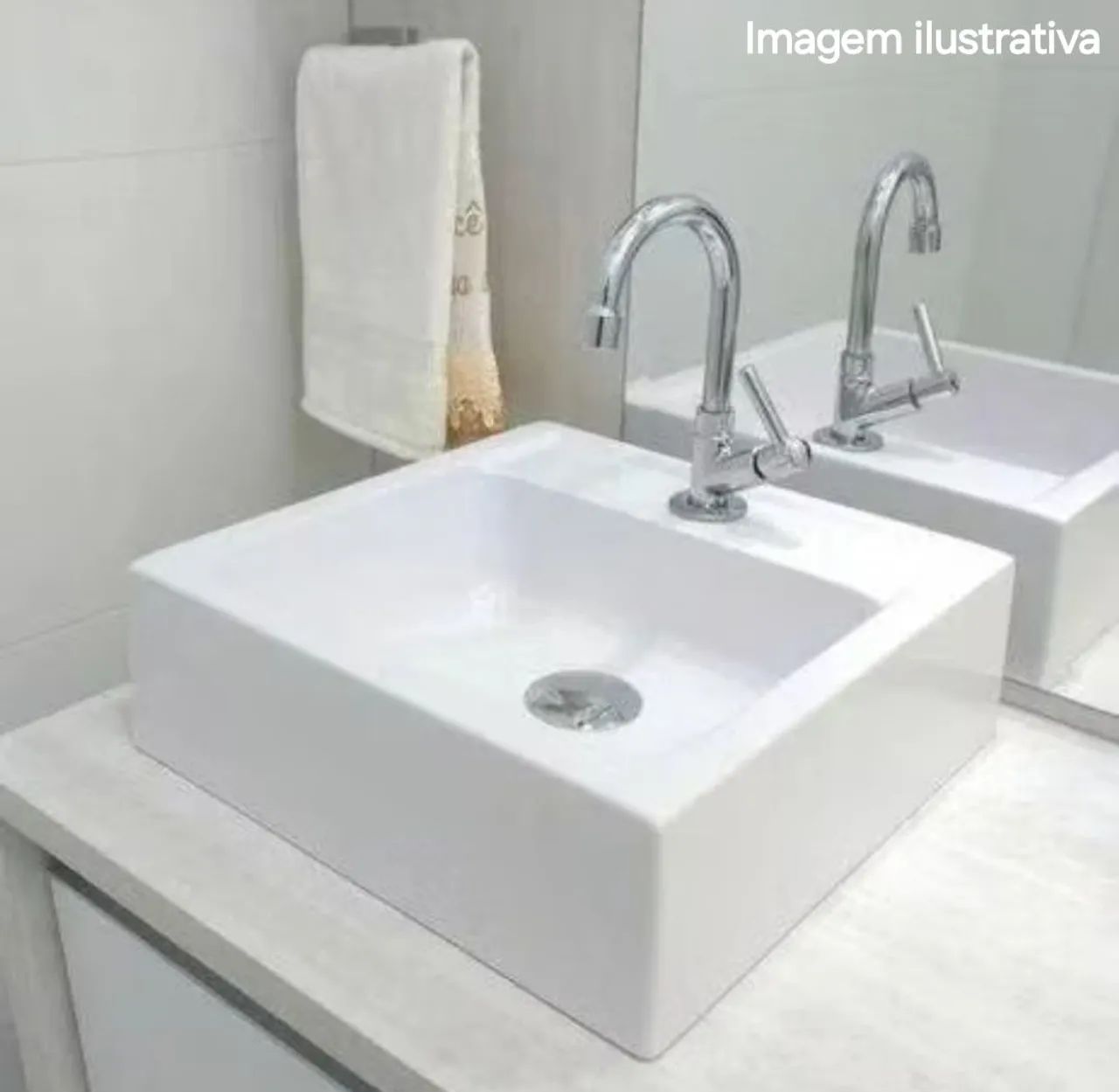 Torneira Bica Móvel Lavatório Metal 1/4 de volta - Luxo Banheiro - Foto 2