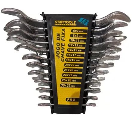 Jogo / Kit Chave Boca Fixa Aço 12 Peças 6mm A 32mm Startools z760 - Foto 2