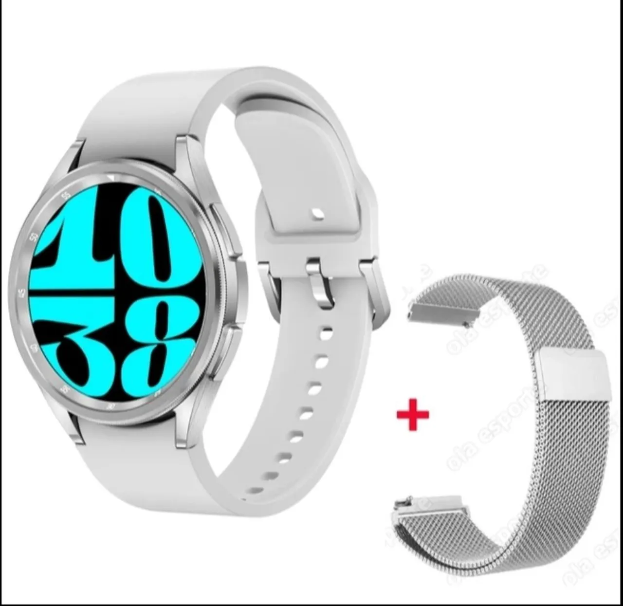 Smartwatch NFC Clássico - Display Amoled - Branco