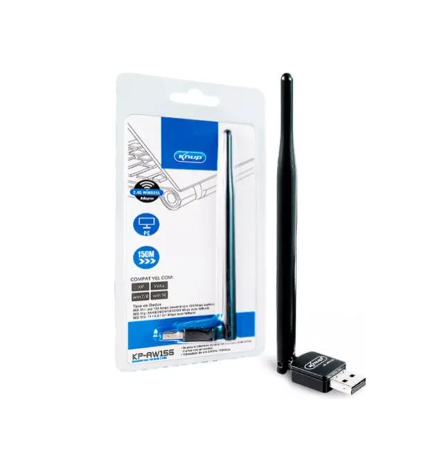 ADAPTADOR USB WI FI 150 MBPS COM ANTENA KNUP KP-AW156