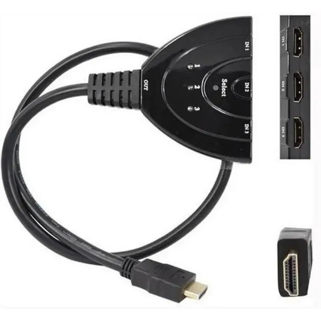 Divisor Hdmi Switch 3x1 Adaptador Cabo 3 Entradas E 1 Saída - Foto 5