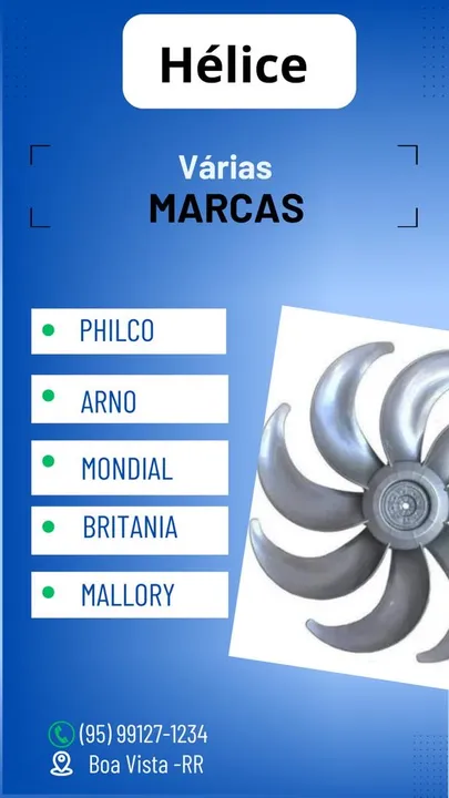 Hélice de ventilador de várias marcas 