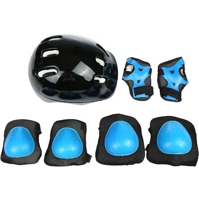 Patins Roller 4 Rodas in Line com kit Proteção Tamanho 28-31 Azul Brink+ - Foto 5
