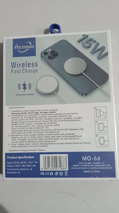 Carregador de Celular por Indução 15w z291 - Foto 2