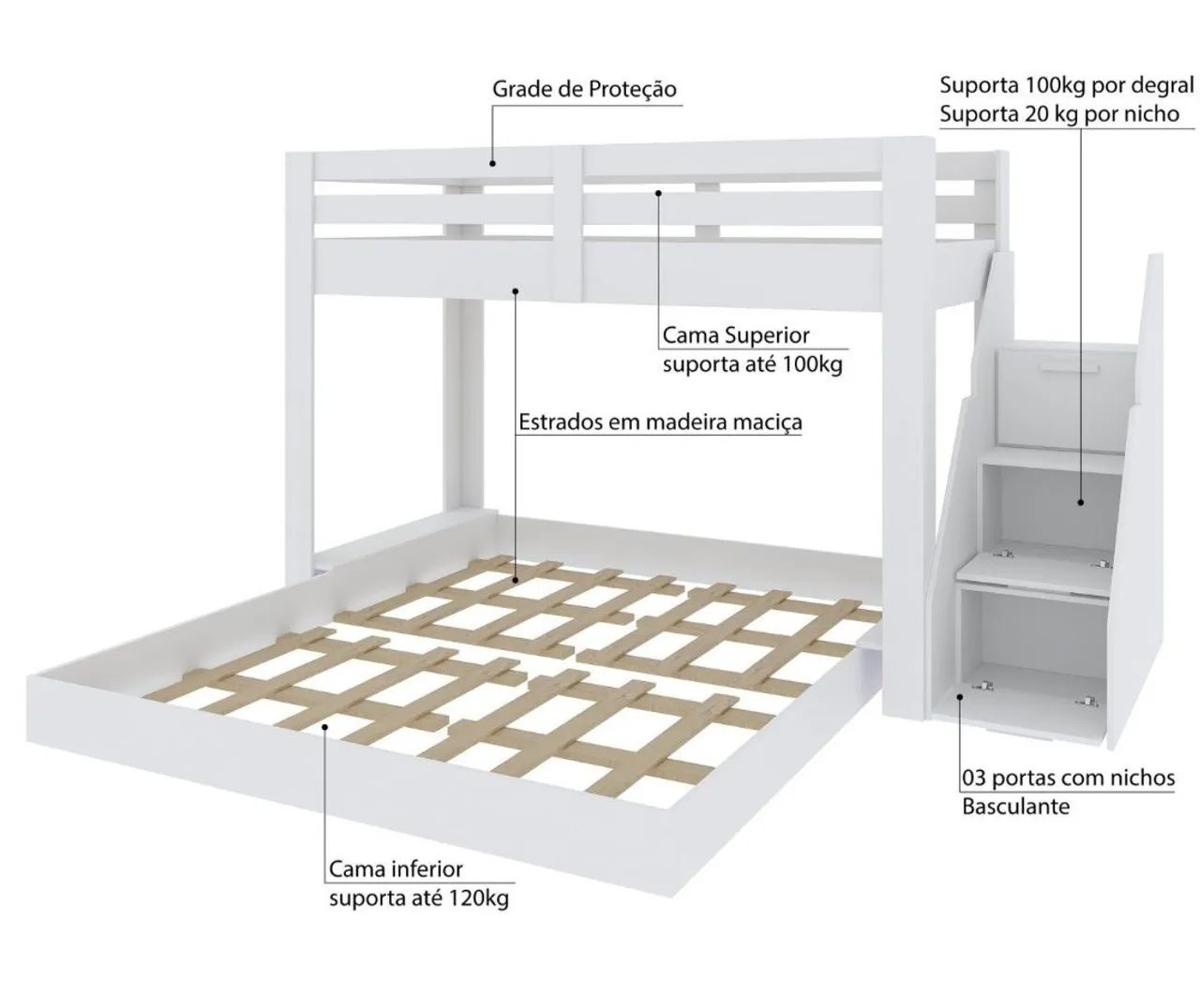 Cama de casal com beliche - Foto 3