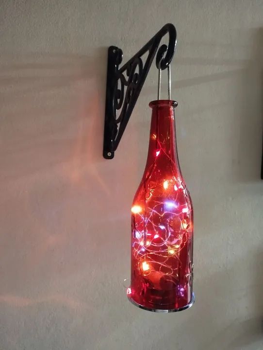 Luminária de Vidro pra vela e luz de led com suporte  - Foto 4