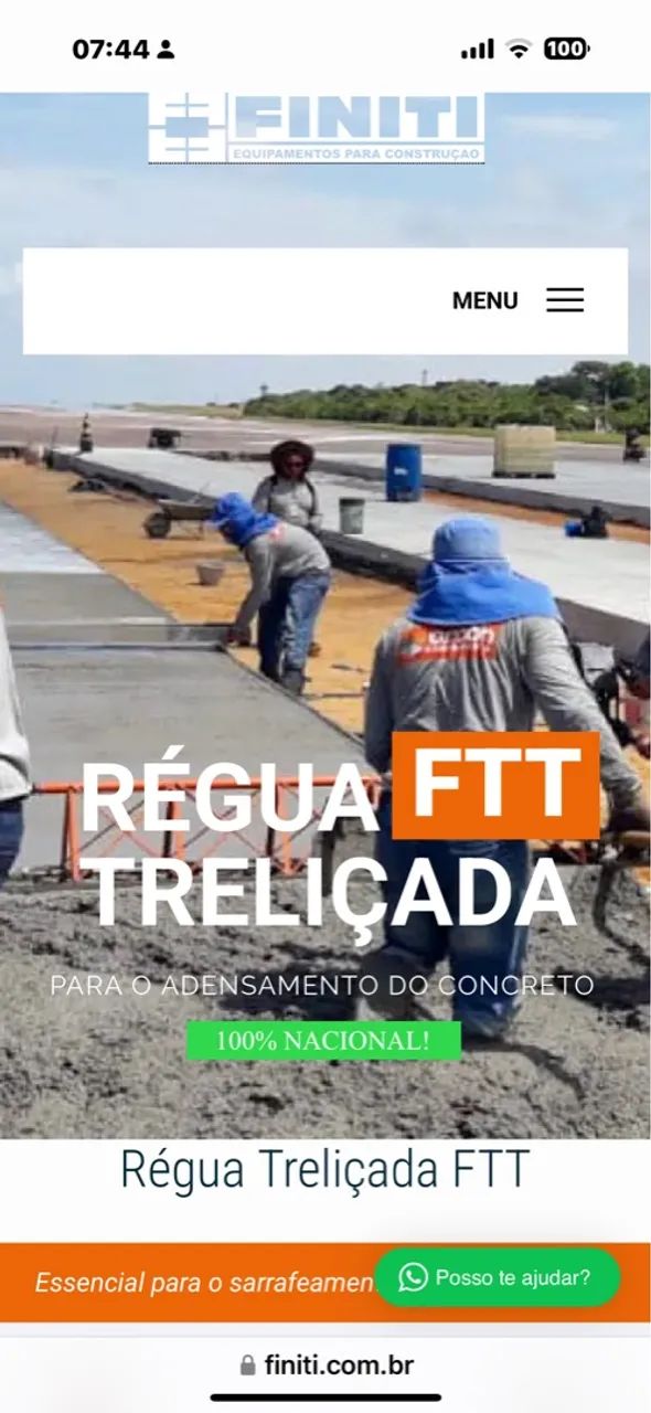Régua Treliçada FTT para Adensamento do Concreto