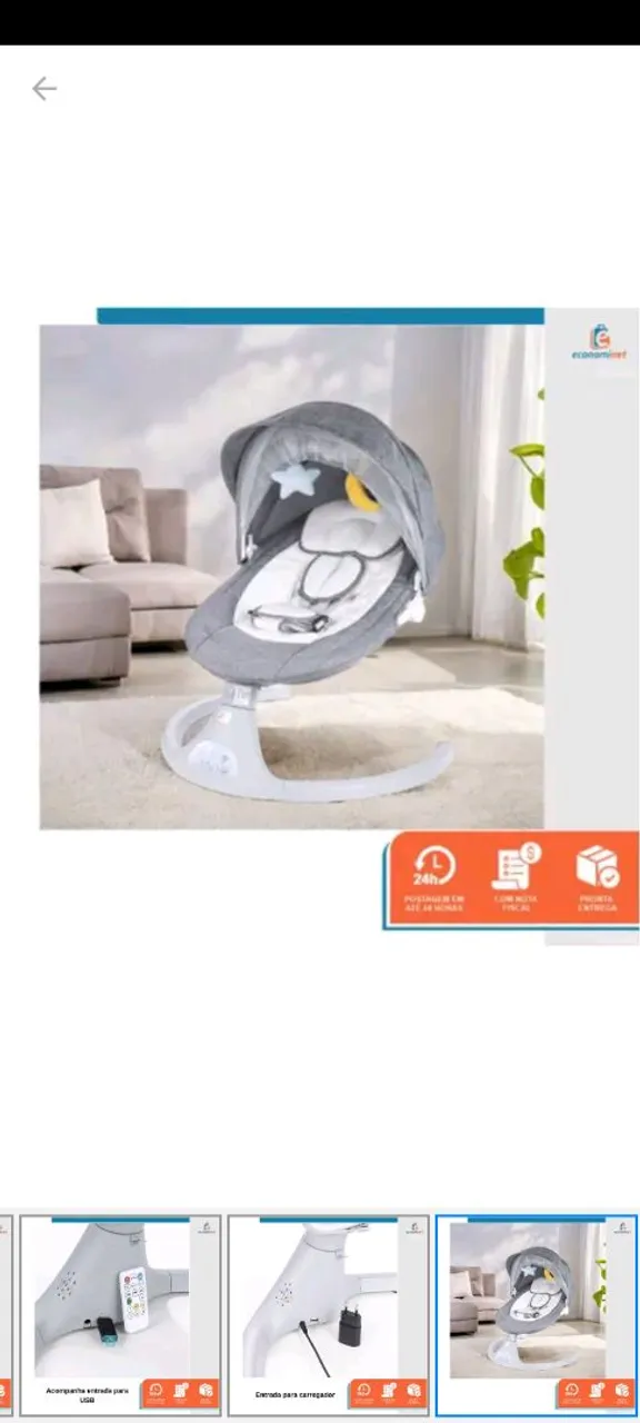 Balanço Infantil com Cobertura e USB