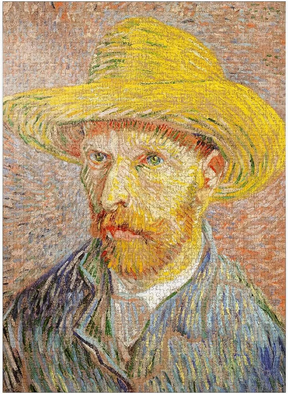 Quebra-cabeça Van Gogh - Autorretrato com Chapéu de Palha