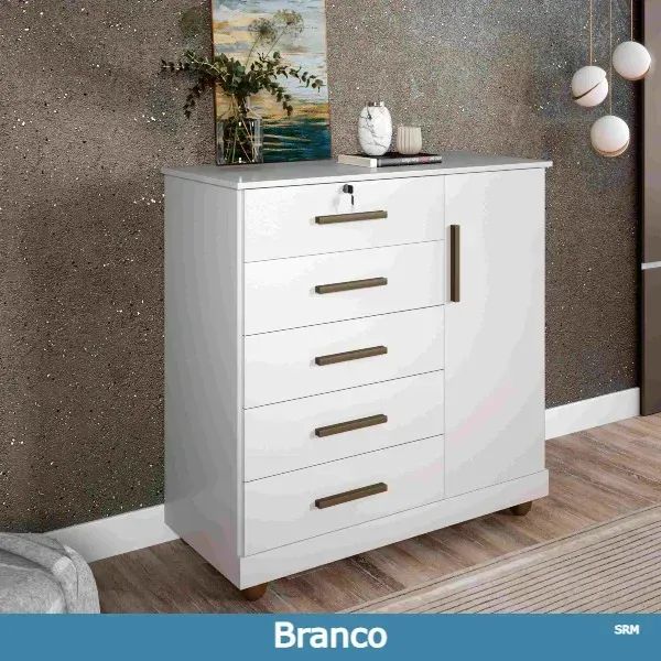 Cômoda Fênix com chave Branco