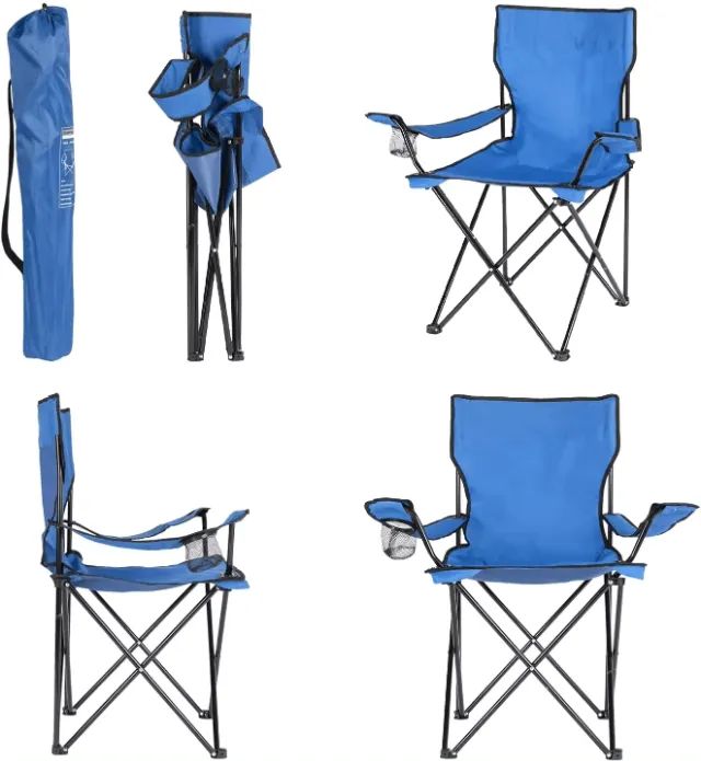 Cadeira Dobrável Resistente Com Bolsa Porta Copos Camping - Foto 2