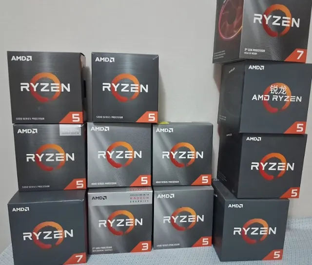 lote embalagens processadores AMD ryzen