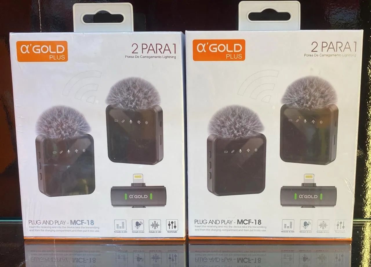 Microfone de lapela para celular - Áudio de Alta Qualidade - 2 em 1