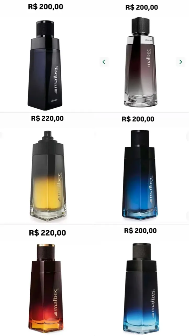Perfumes Malbec - Diversas Fragrâncias