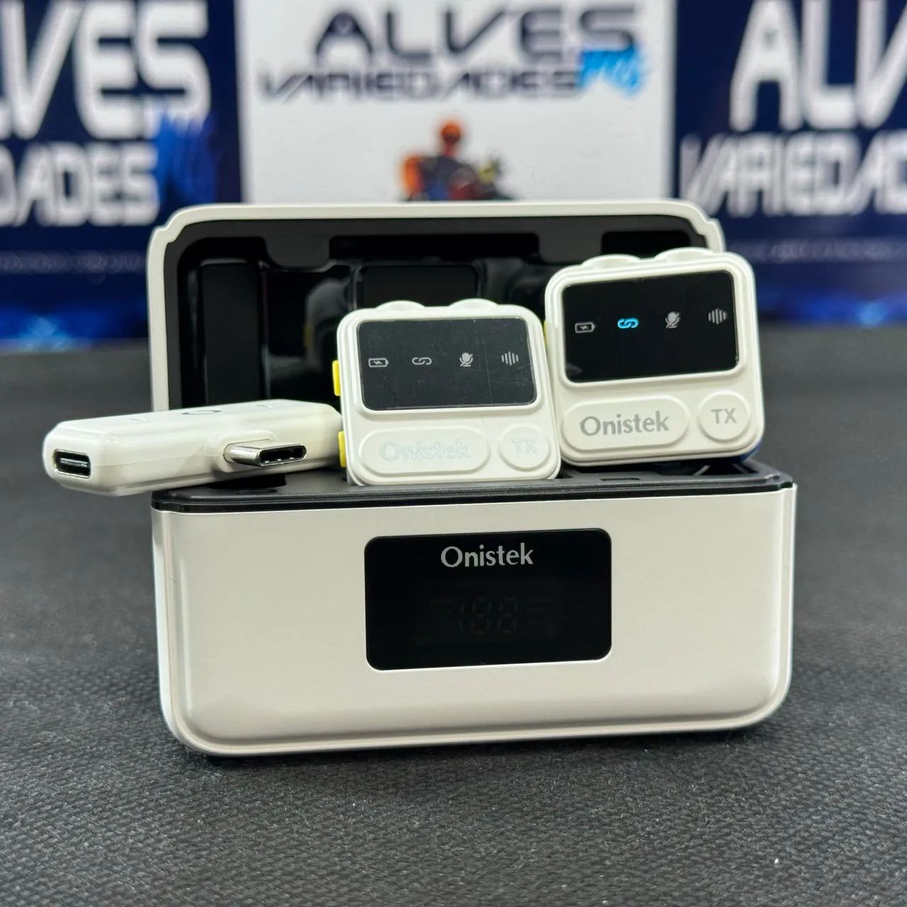 Microfone de lapela sem fio duplo com ímã adaptador tipo c  - Foto 2